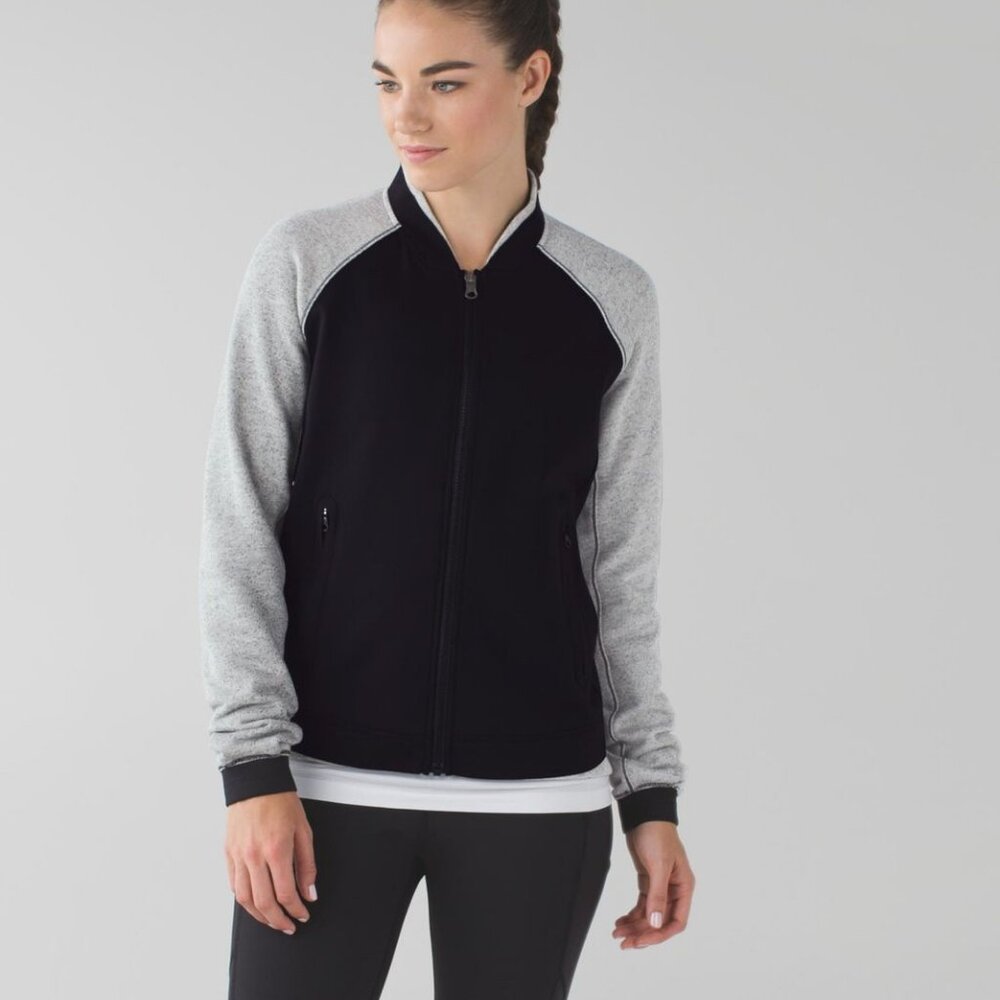 Lululemon Var-City Bomber Black / Heathered Black Size 6